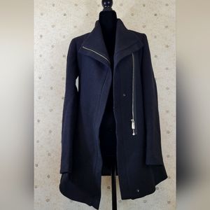 Calvin Klein Asymmetric Zip Wool Coat